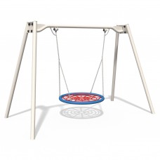 Гойдалка одинарна на металевих стійках Гніздо Лелеки InterAtletika, код: TE412-KBT-SM Гойдалка одинарна на металевих стійках Гніздо Лелеки InterAtletika, код: TE412-KBT-SM