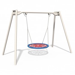 Гойдалка одинарна на металевих стійках Гніздо Лелеки InterAtletika, код: TE412-KBT-SM