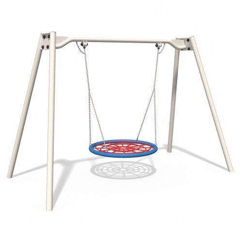 Гойдалка одинарна на металевих стійках Гніздо Лелеки InterAtletika, код: TE412-KBT-SM Гойдалка одинарна на металевих стійках Гніздо Лелеки InterAtletika, код: TE412-KBT-SM