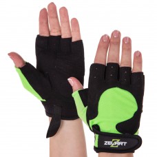 Рукавички для фітнесу Zelart M чорний-зелений, код: SB-161740_MG