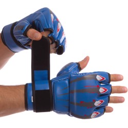 Рукавички для змішаних єдиноборств MMA Zelart розмір M, синий-чорний, код: BO-1394_MBLBK