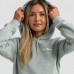 Толстовка жіноча подовжена GymBeam Clothing Limitless L, евкаліптовий, код: 221234-GB