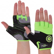 Рукавички для фітнесу жіночі Zelart M чорний-зелений, код: SB-161727_MG