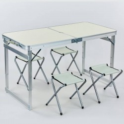 Набір для пікніка (стіл + 4стула) 8188 (р-р столу 60х120см, метал, ламін.ДСП), код: 8188-ZR