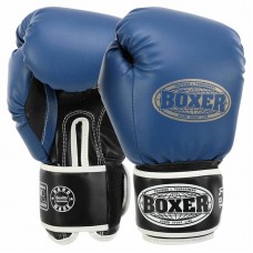 Рукавички боксерські Boxer Еліт кожвініл 10 унцій, синій-чорний, код: 2022_10_BL-S52 Рукавички боксерські Boxer Еліт кожвініл 10 унцій, синій-чорний, код: 2022_10_BL-S52