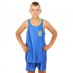Форма для боксу дитяча PlayGame Ukraine XL, ріст 155-165см (28), синій, код: CO-8941_XLBL