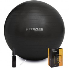 М"яч для фітнесу (фітбол) Cornix 55 см Anti-Burst Black, код: XR-0014