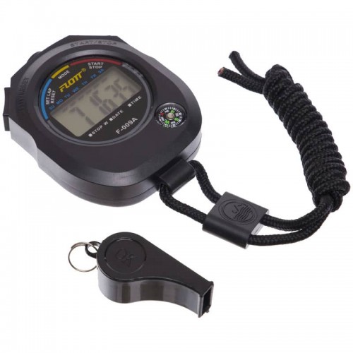 Секундомір 6 результатів пам"яті зі свистком FLOTT F-009A-1 чорний, код: F-009A-1-S52 Секундомір 6 результатів пам"яті зі свистком FLOTT F-009A-1 чорний, код: F-009A-1-S52