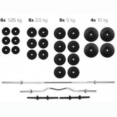 Набірна штанга c гантелями WCG Premium 120 кг, код: 320.000.019-IF Набірна штанга c гантелями WCG Premium 120 кг, код: 320.000.019-IF