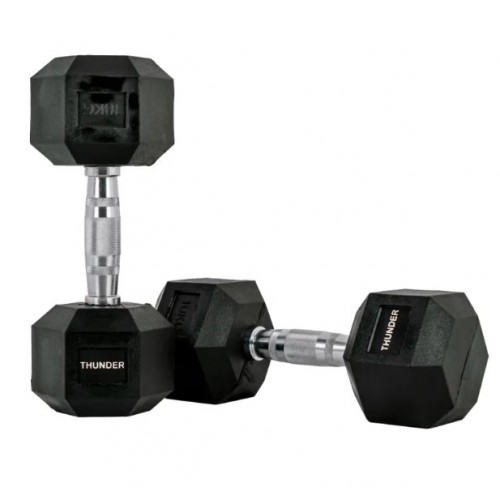 Гантель шестигранна Thunder 1х10 кг, код: HEXAGONAL-DUMBBELLS-10KG-IN