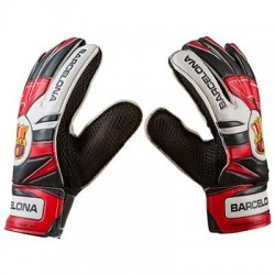 Воротарські рукавички PlayGame Latex Foam FC Barcs, червоно-чорний, розмір 6, код: GG-FC6-WS