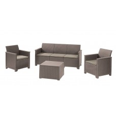 Комплект садових меблів Keter Emma 3 seater set, стіл-скриня, бежевий, код: 8711245155944-TE