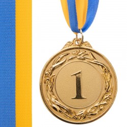 Медаль спортивна зі стрічкою PlayGame Glory золота, код: C-4327_G