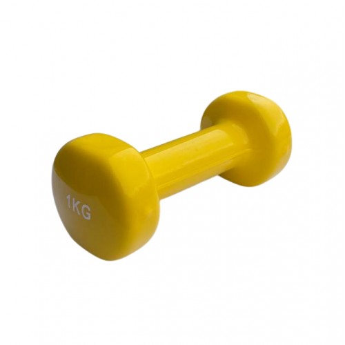 Гантель для фітнесу з вініловим покриттям Generation Fintess FF51D3B-1kg, 1х1 кг, жовтий, код: 523430-AX