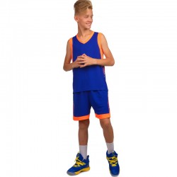 Форма баскетбольна дитяча PlayGame Lingo M (ріст 165), синій-помаранчевий, код: LD-8017T_MBLOR-S52