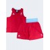 Форма для занять боксом Adidas Olympic Man GBR (шорти+майка), розмір XL, червоний, код: 15570-893