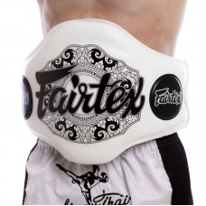 Пояс тренера шкіряний Fairtex білий-чорний, код: BPV2_WBK-S52