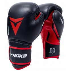 Боксерські рукавички V`Noks Inizio 16 ун, чорний-червоний, код: 60098-RX