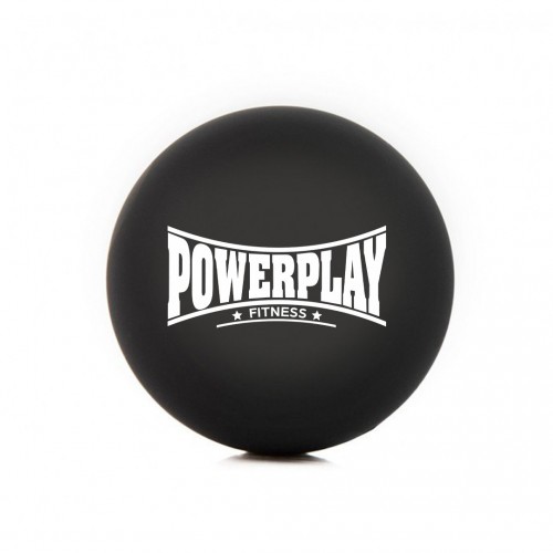 Масажний силіконовий м"яч PowerPlay Silicone Lacrosse Ball 63 мм, чорний, код: PP-4354_Black