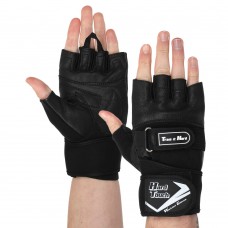 Рукавички для кроссфіту та воркауту шкіряні Hard Touch M, чорний, код: BC-9526_MBK
