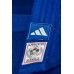 Кімоно для дзюдо Adidas Champion III Slim Fit з ліцензією IJF розмір 175, синій-білі смуги, код: 15620-1065