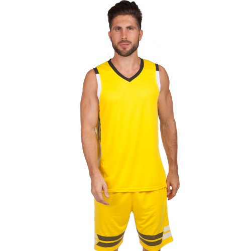 Форма баскетбольна чоловіча PlayGame Lingo XL (ріст 165-170), жовтий-чорний, код: LD-8019_XLYBK