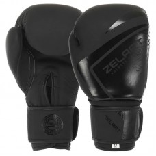 Рукавички боксерські шкіряні Zelart Contender 2.0 на липучці 12 унцій, чорний, код: VL-8202_12BK