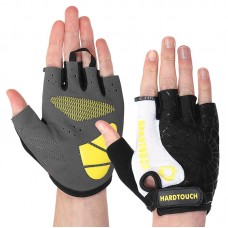 Рукавички для фітнесу та тренувань Hard Touch L, чорний-жовтий, код: FG-9525_LY
