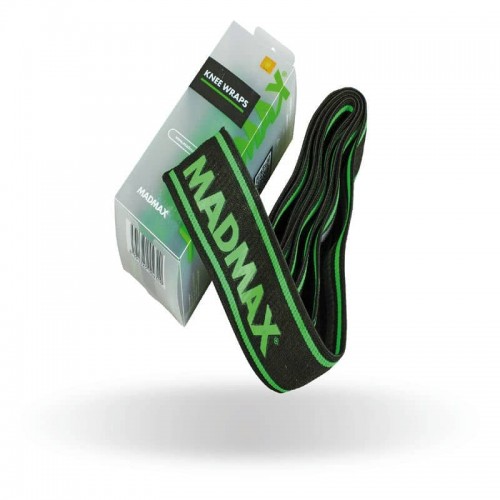 Бинти на коліна MadMax MFA-299 Non slide & slip knee wraps 2.0m Black/Green, код: MFA-299-U
