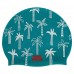 Шапочка для плавання силіконова для дорослих MadWave Palm Tree зелений, код: M055330