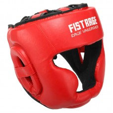 Шолом боксерський з повним захистом шкіряний Fistrage M, червоний, код: VL-4157_MR
