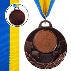 Медаль спортивна зі стрічкою PlayGame Aim Художня гімнастика бронзова, код: C-4846-0073_B