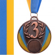 Медаль спортивна зі стрічкою PlayGame Ukraine бронзова, код: C-4339_B