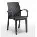 Стілець садовий пластиковий Bica Verona Armchair, графіт, код: 8003723491935-TE