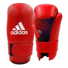 Рукавички напівконтакт Adidas Open Hand Semi-Contact Gloves з ліцензією Wako, XXS, червоний, код: 15662-953