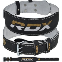 Пояс для важкої атлетики RDX 4 шкіряний Black Gold L, код: WBS-4RB-L
