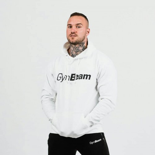 Толстовка чоловіча GymBeam PRO Hoodie White M, білий, код: 111923-GB