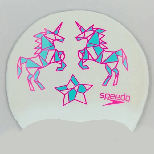 Шапочка для плавання дитяча Speedo Junior Slogan Print, код: 808386B967