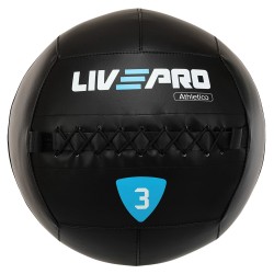 М"яч набивний медичний для кросфіту LiveUp 3кг, чорний, код: LP8103-3