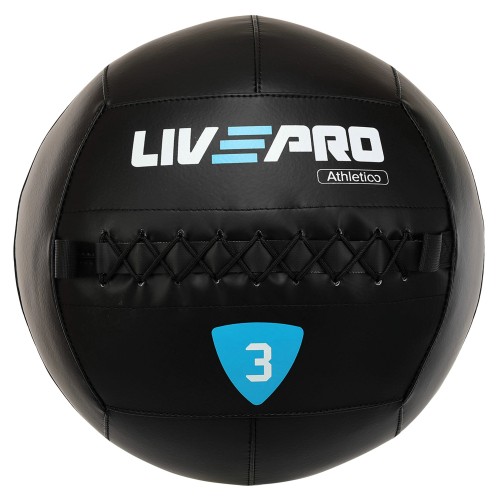 М"яч набивний медичний для кросфіту LiveUp 3кг, чорний, код: LP8103-3