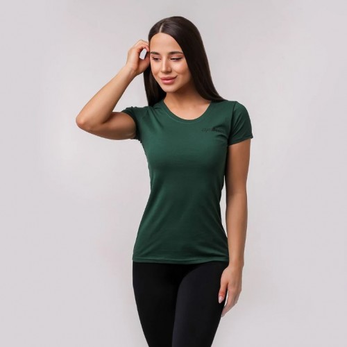 Футболка жіноча спортивна GymBeam Clothing Basic XS, зелений, код: 2179117-GB