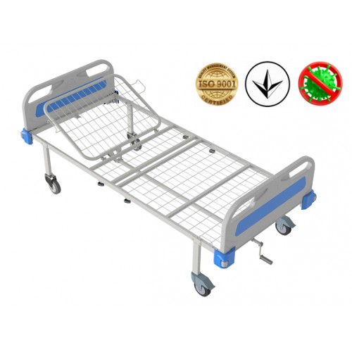 Ліжко медичне функціональне Атон КФ-2-МП-БП-К125 з пластиковими бильцями і колесами 125 мм, код: 1582413261-A