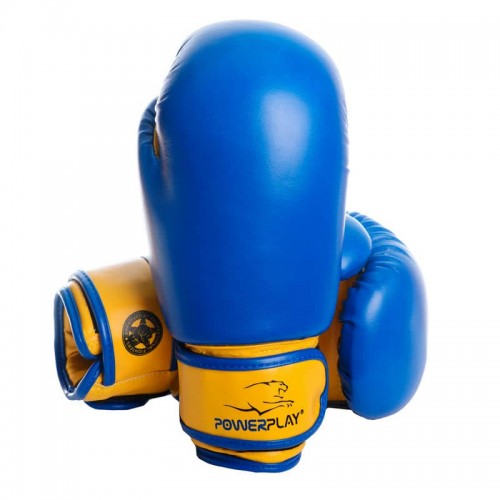 Боксерські рукавиці PowerPlay JR синьо-жовті 8 унцій, код: PP_3004JR_8oz_Blue/Yellow