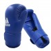 Рукавички напівконтакт Adidas Open Hand Semi-Contact Gloves з ліцензією Wako, розмір L, синій, код: 15559-952