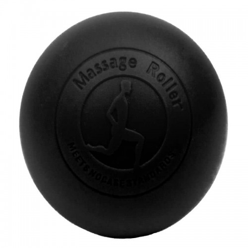 Масажний м"ячик EasyFit каучук 6.5 см чорний, код: EF-2076-B-EF
