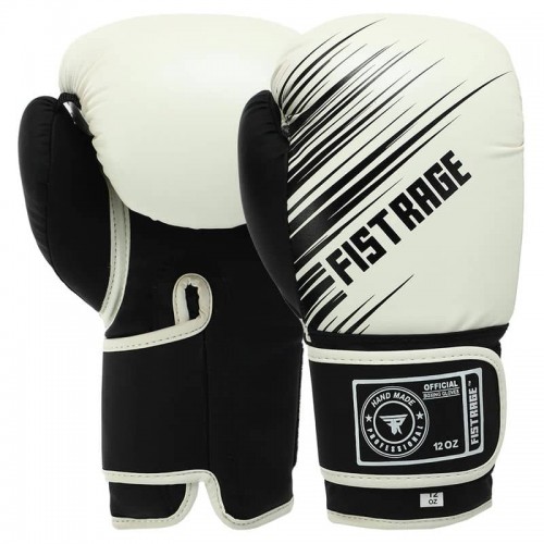 Боксерські рукавиці Fistrage 14 унцій, білий-чорний, код: VL-9734_14WBK