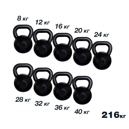 Набір чавунних гирь RN Sport 216 кг, код: Gir216