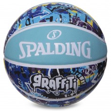 М"яч баскетбольний гумовий Spalding Graffiti №7 блакитний-синій, код: 84373Y-S52