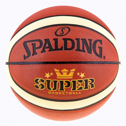 М"яч баскетбольний Spalding №7 PU Super (полоса), помаранчевий, код: 5SP-TF1000-WS