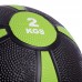 М"яч медичний медбол Zelart Medicine Ball 2 кг, чорний-зелений, код: FI-5122-2